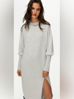 Aritzia Wilfred Cyprie Dress Size XXS Merino Wool Mockneck Sweater Dress